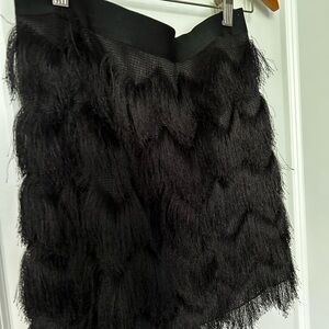 Elegant Black Fringe Skirt